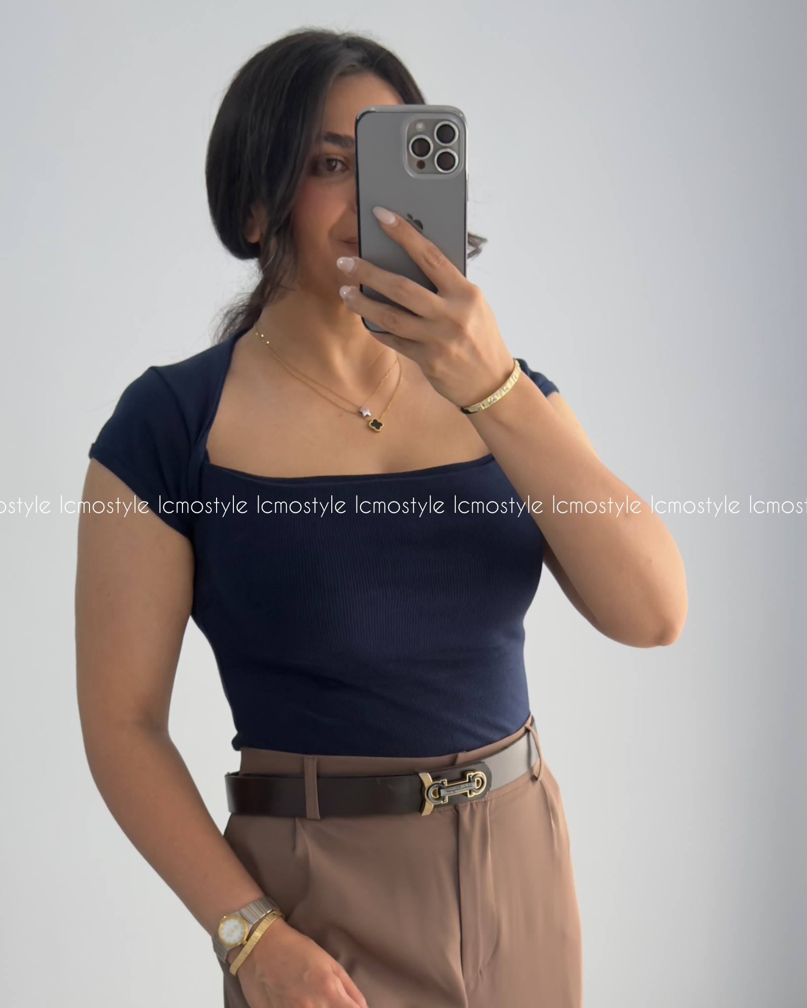 تیشرت یقه خشتی مدل فشن